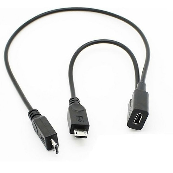 Micro USB Hun 1 til 2 Micro USB Han Splitter Forlænger Ladekabel Ledning til Opladning & Dataoverførsel USB Tilbehør-Perfet