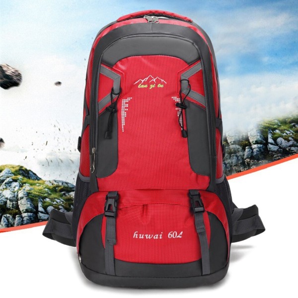 60L Ryggsäckar Outdoor Camping Vattentät sport med stor kapacitet - Perfet red