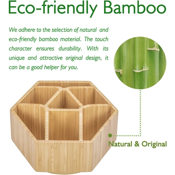 Bamboo Rotating Art Supply Organizer, 7 sektioner, rymmer 350+ - Perfet