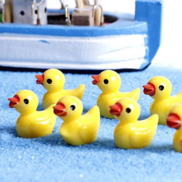 100/200 kpl Mini Kumi Ankat Miniatyyri Resin Ducks Keltainen Pieni D-Perfet 100pcs yellow 100pcs