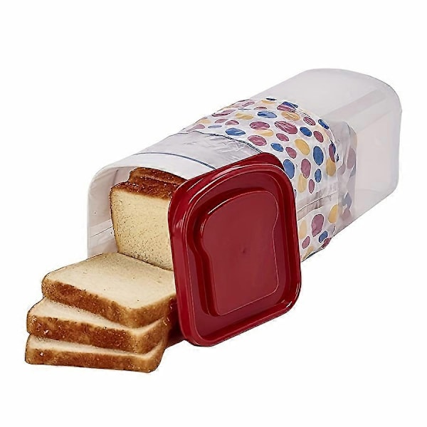 Brødkasse med stor kapacitet og lækagesikkert låg - Stabelbar køkkenorganisator til opbevaring af brød, toast og korn - Essentielt køkkentilbehør - Perfekt Red