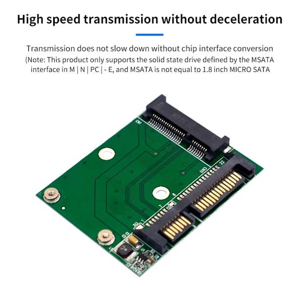 Højhastigheds MSATA til 22PIN SATA-adapterkort Forbinder effektivt stabil og højhastighedsoverførsel uden deceleration - Perfet Green