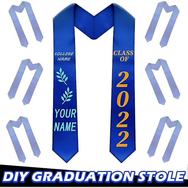 12 stycken Unisex Examenssjal Cosplay Halloween Sash Hedersband för Halloweenfest, 70 tum - Perfekt Blue