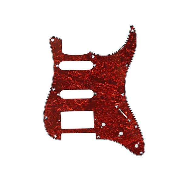 Flerfärgad 11-håls SSH Gitarrplektrumskydd Reptålig Platt Kompatibel med ST SQ Elgitarrer 3-lagers SSH Gitarrplektrumskydd Gitarrdelar-Perfekt Red tortoise shell