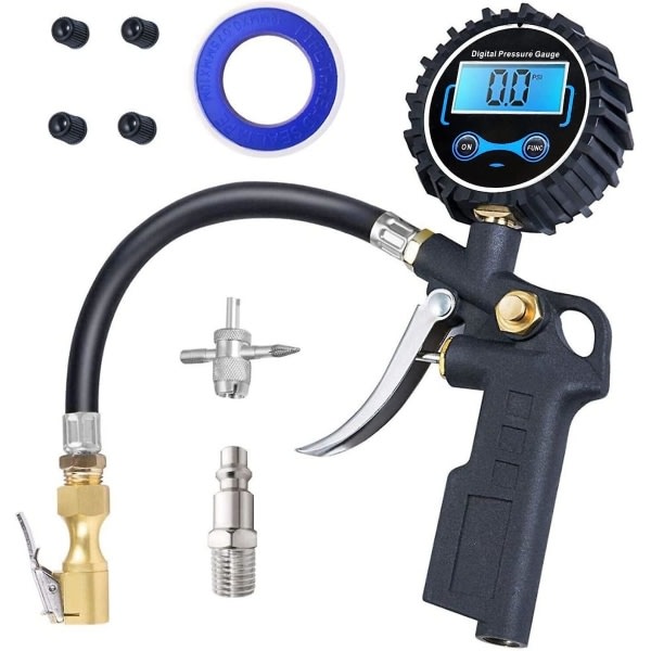 Digital tire pressure gauge, tire pump with 200psi pressure gauge- Perfet