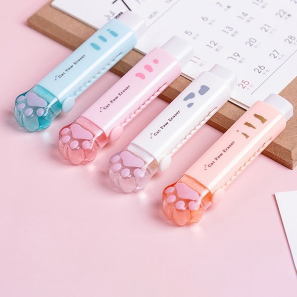 Random Color e Cat Paw Erasers Kawaii Stationery Rubber Erasers - Perfet 1PCS