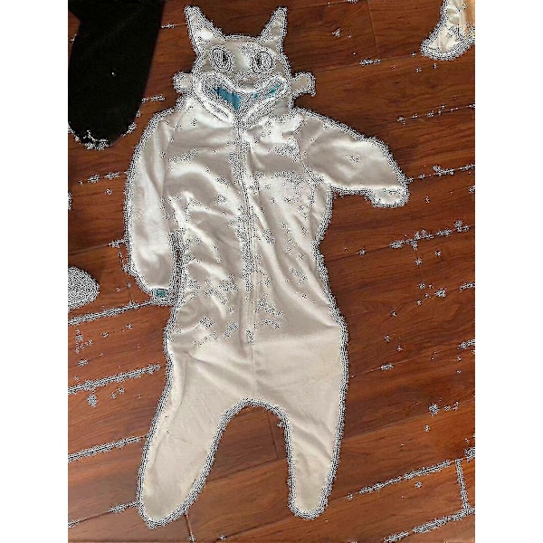 Hampaaton Lohikäärme Valkoinen Musta Bodysuit Aikuisten Unisex Flanelli Pyjama Anime Cosplay Puku Kouluttaa Yö Fury Pyjama - Täydellinen White 115  120*130cm