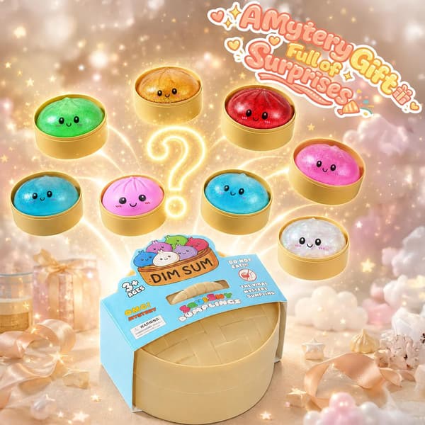 Dumplingformad långsamt återfjädrande squishy-leksak blindlåda, 14 färger (slumpmässigt utvalda), bedårande långsamt återfjädrande dumpling squishy-leksaker