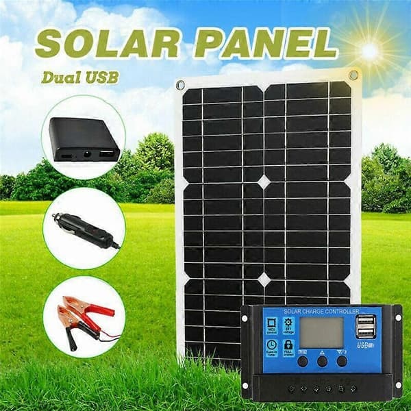 180W Solpanel Kit 12V Batterioplader med 100A Controller til Båd RV-WELLNGS