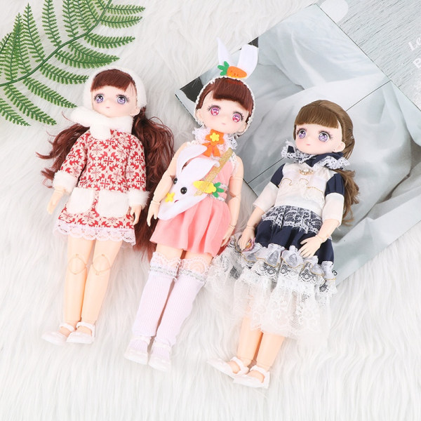 30 cm Doll Movable s 12 Tommer Makeup Dress Up Anime Eyes Dolls - Perfet 20
