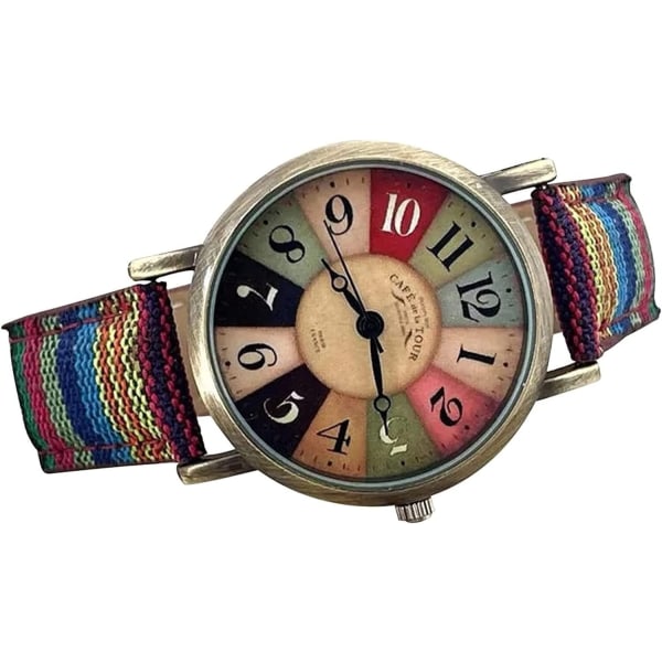 Multicolor regnbuemønster ure til kvinder, Quirky Boho Hippie