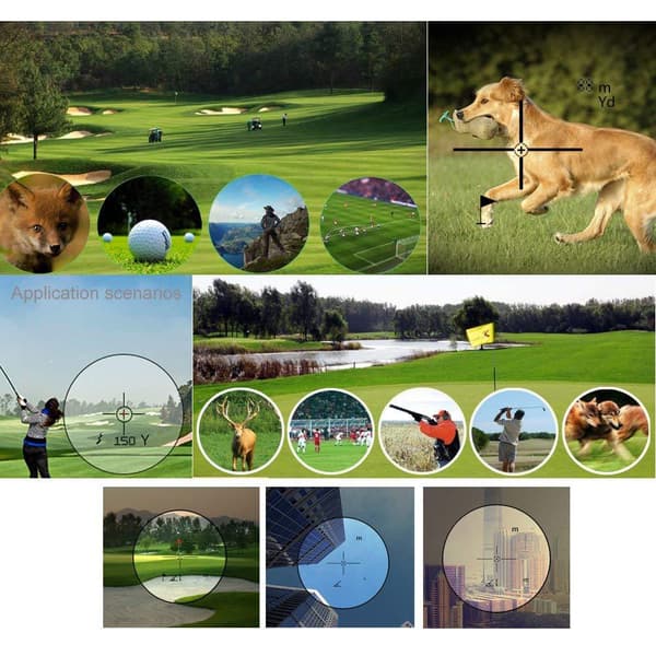 Golf Rangefinder Afstandsmåler Speedometer Digital Jagt Måle Kikkert (500m, Sort)-Perfet