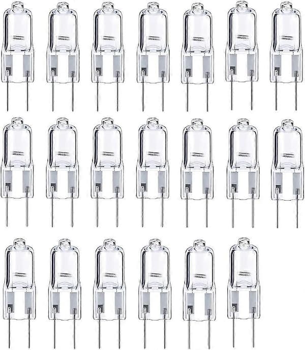 10 G6.35 halogenlampor, 20 watt, dimbara, 12 volt, GY6.35 varmvitt ljus 2700K