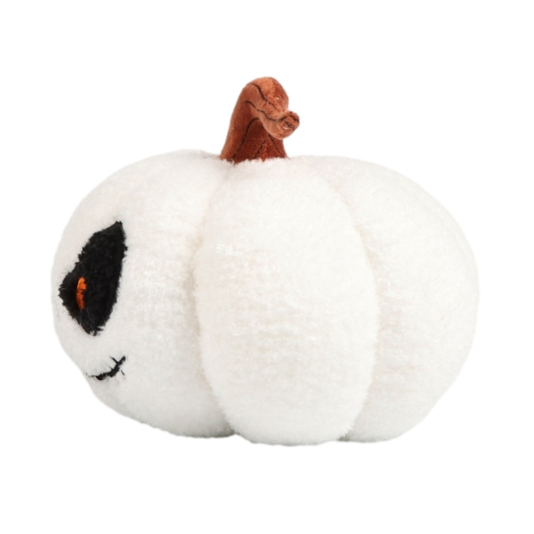 Halloween gresskarputer, hvit teddyfleece 3D gresskarformet pynteputepynt - Perfekt style 1