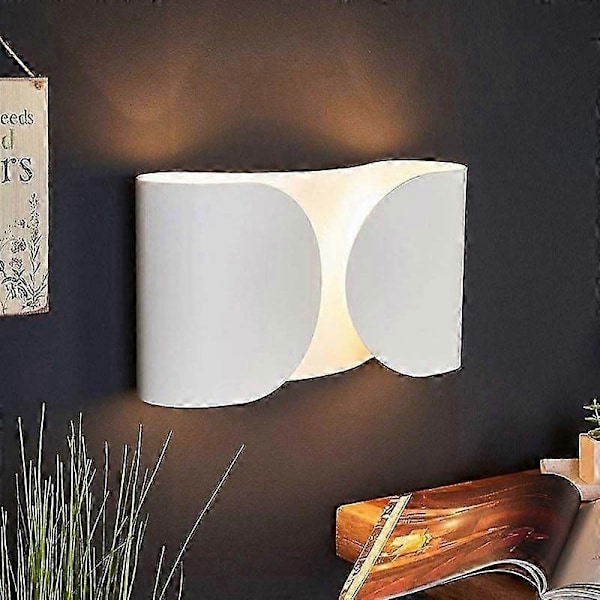 Flos Foglio LED Væglampe Moderne Sconce Væglampe Indendørs Indretning til Soveværelse Seng Sort Guld Hvid Metal Væglampe - Perfekt Chrome cool white