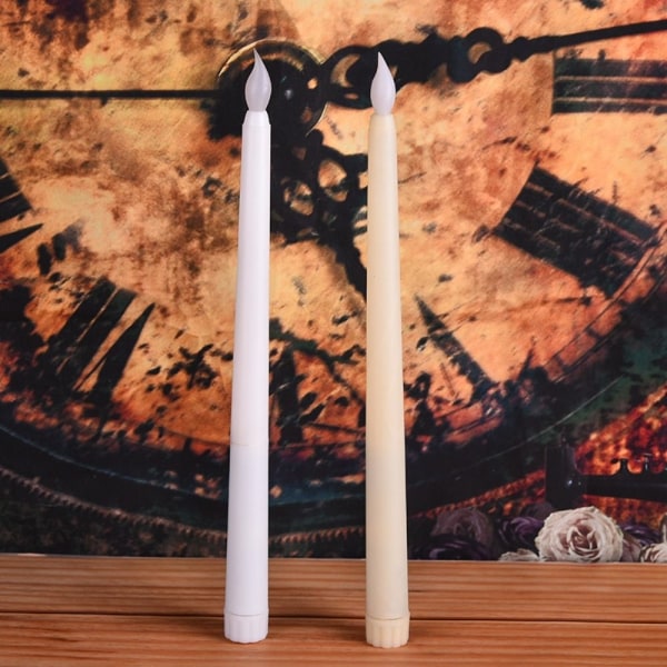 6 stk Lange LED-lys Flammeløse stearinlys SORT- Perfet Black
