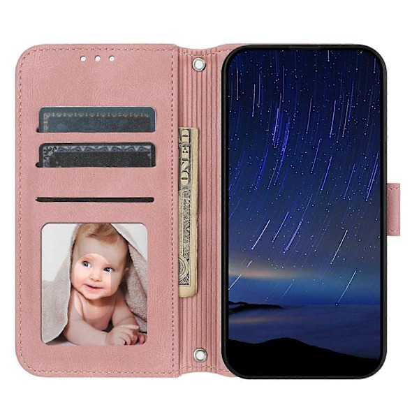 Kompatibel med Xiaomi 15 Ultra Fodral Plånbok Skin-touch Läder Präglat Telefonskal - Röd-Perfet Pink