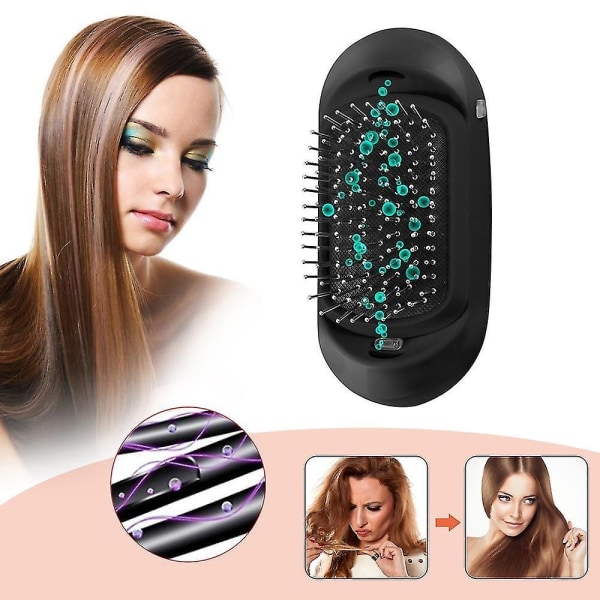 Negative Ions Hair Comb Portable Electric Ionic Hair Brush 2.0 Upgrade Hodebunnsmassasje Kam Magic Styli - Perfet