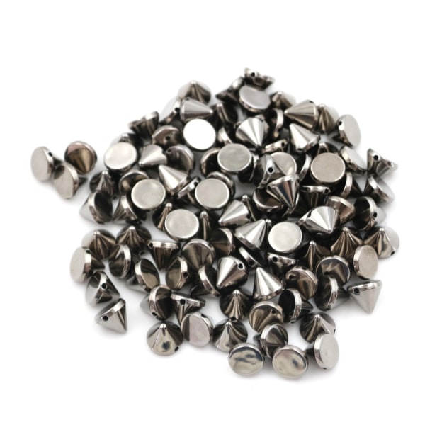 100 stk 10 mm stud Rund Spike Rivet Craft Bag Lær DIY - Perfet Black