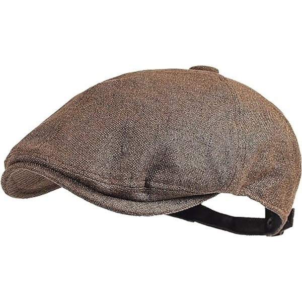 Litteät lippalakit miehille, Vintage Basker cap naisille, irlantilaiset Peaky Newsboy -hatut, säädettävä litteä cap (kahvin väri) - Perfet