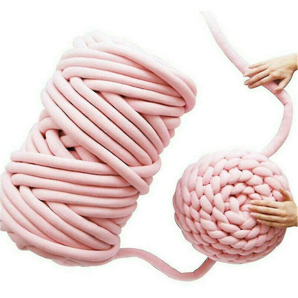 500g/1kg DIY Chunky Garn Jumbostickning Jättearmstickning Filt Tjock Vävning Manuell Hög kvalitet - Perfet Pink 500g