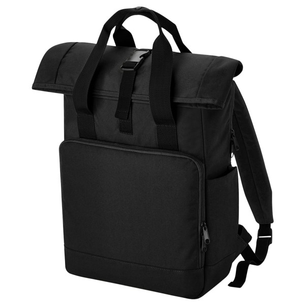 Bagbase Unisex Voksen Roll Top Resirkulert Twin Handle Backpack One - Perfet Black One Size