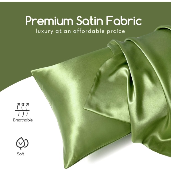 Silk Satin Örngott 2-pack (utan fyllmedel) - Perfet Sage 50X75cm