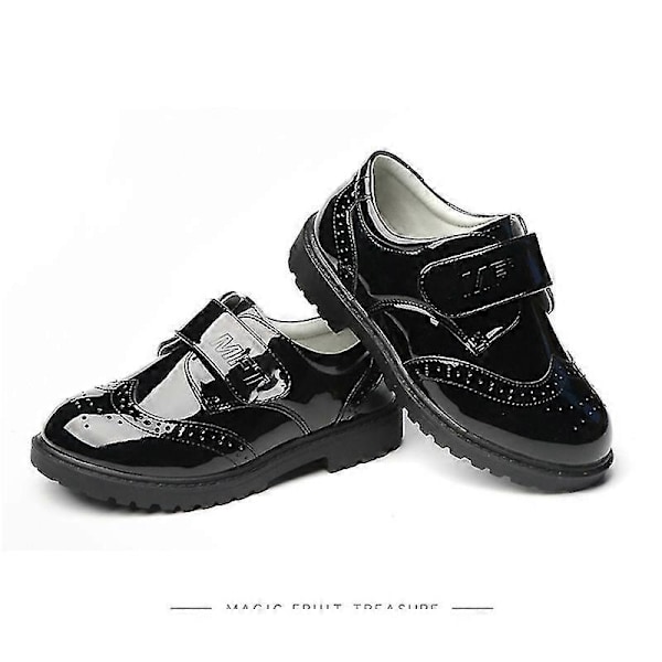 Pojkar Stängda Tå Oxfords Formella Dagliga Klänningskor Låga Loafers-Perfet Magic Tape Black EU 25