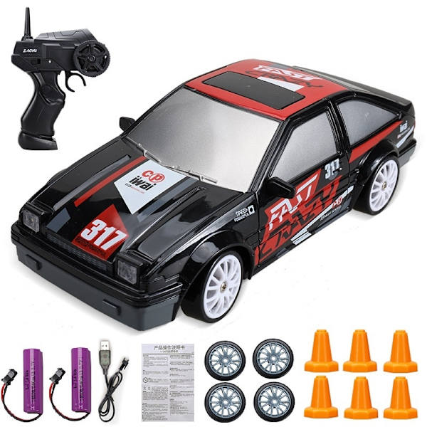 2,4G Drift Rc Car 4WD RC Drift Billeksaksfjärrkontroll GTR modell AE86 Fordonsbil RC Racingbilleksak för barn Julklappar- Perfet 07-2B