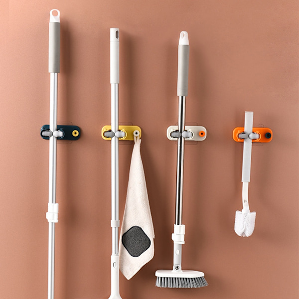 4 STK Vægmonteret Køkken Opbevaring Moppe Organizer Holder Clipkrog - Perfet 4PCS