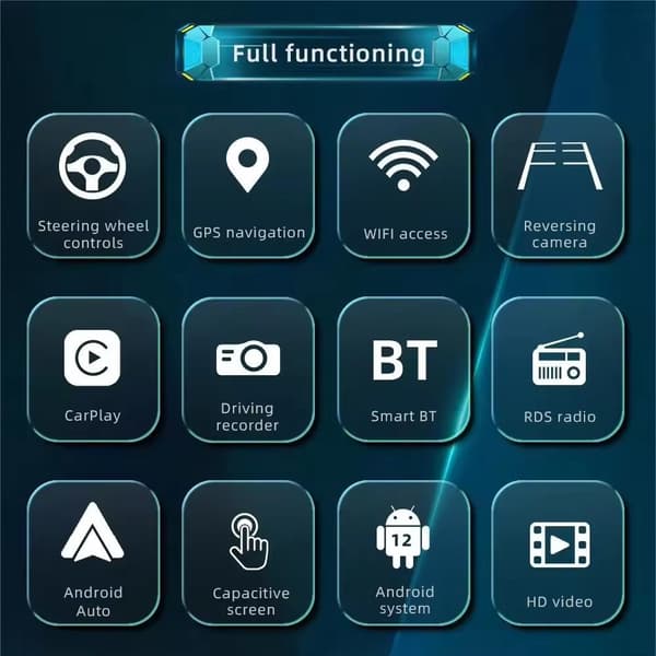 2DIN bilradio, Android universal multimedia, stöder CarPlay, WiFi och GPS-navigering, kompatibel med Volkswagen Golf 5, 6, Polo, Passat B6, B7 2x64G With Camera