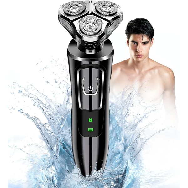 Elektrisk barbermaskin for menn, IPX7 oppladbar skjeggtrimmer for menn, D-Perfet