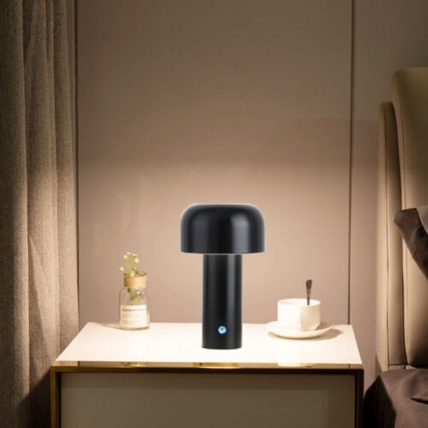 Mushroom bordslampa uppladdningsbar nattlampa för sovrumsberöring - Perfet As shown in figure