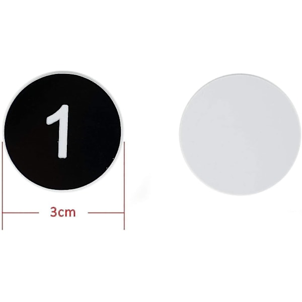 Nummererte merkelapper - Graverte nummererte merkelapper, ID-merkelapper, nøkkelmerkelapper uten hull - Perfekt 1-200 Black