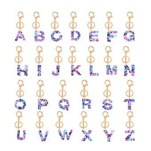 Nøglering og lanyard Mors Dag brugerdefineret kreativ nøglering 26 engelske bogstaver charm nøglering H- Perfet