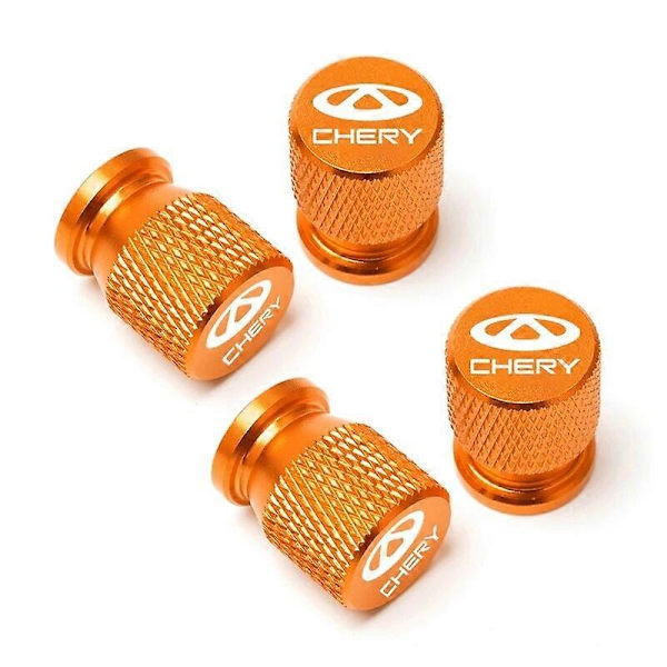 Bil Hjul Dæk Ventil Hætter Dæk Stamme Dækker Lufttæt Vandtæt Kompatibel med CHERY TIGGO 3 4 5 7 PRO 8 Biltilbehør - Motorkøretøj Hjul - Perfet Orange 1