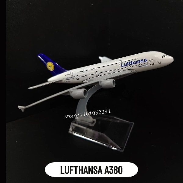 Skala 1:400 Metal Fly Replica Dhl Boeing 757 Airplane Diecast Model Fly Home Office Miniaturelegetøj til børn - Perfet 12.Lufthansa A380