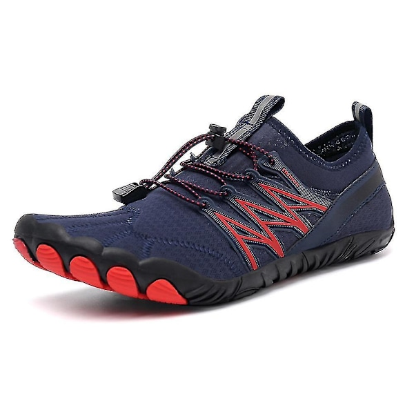 Vann-sko for menn og kvinner - Hurtigtørkende vannsportsko - Aquashoes for svømming, surfing, strand og basseng - Perfekt Dark Blue Red 40