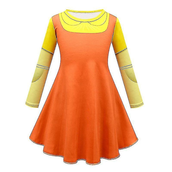 Squid Game Costume 1 2 3 Blockhead Game Girl Dress Round Six Doll Dressing för rollspel - Perfet