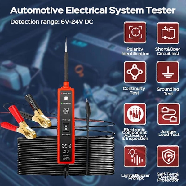 Autel PowerScan PS100 Bil El-Krets Testare Verktyg 6-24V-Perfekt