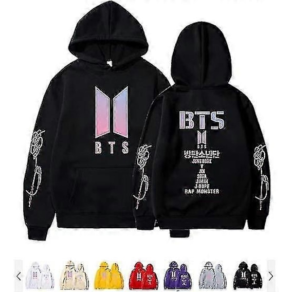 BTS Unisex Huvtröja med Huva Casual Hoodie Cosplay Jacka Topp V-Perfet grey 4XL