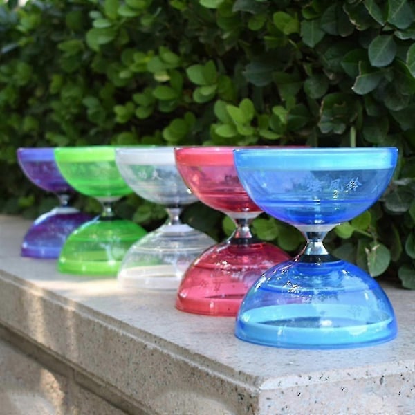 Diabolo Sæt Triple Kugleleje Kobling Matchende Farvede Fiber Håndpinde, Diablo Snor & Taske - Perfekt Red Large
