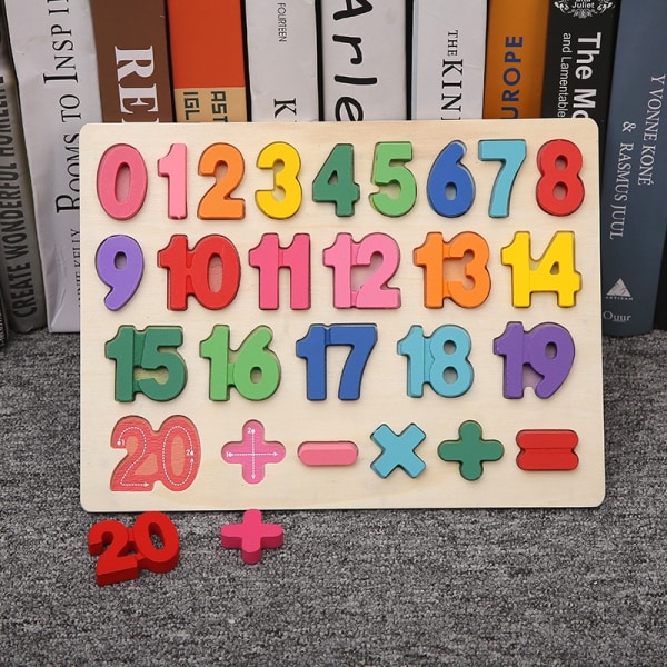 träpussel, BC-bokstäver och siffror för pedagogisk leksaksfärg - Perfet A