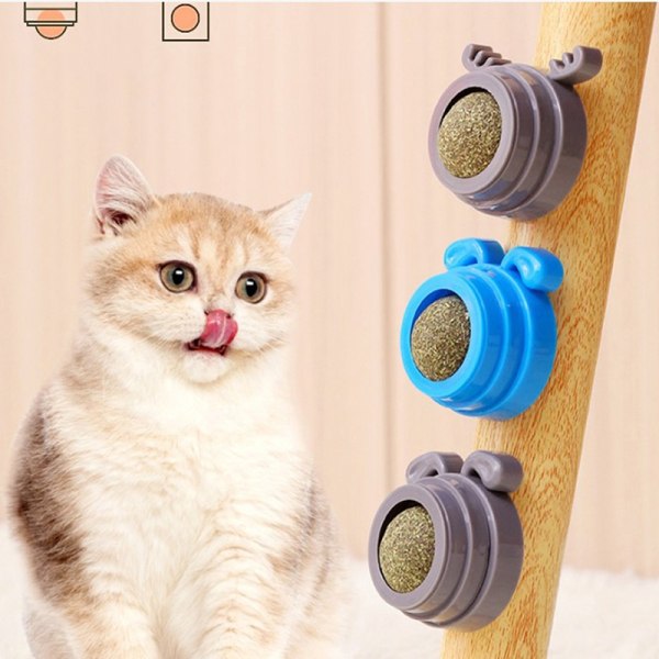 e Natural Catnip Toy 360 Roterbar Kitten Form Legetøjskugle Genbrug - Perfet A3 1 pc
