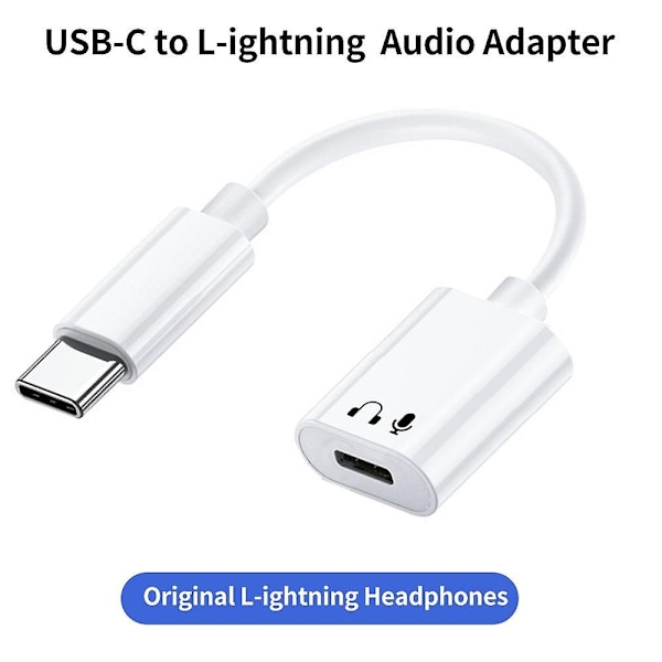 Fonken USB-C till Lightning-hörlursadapterkabel Typ C till Lightning-laddningskonverterare Datakabel för iPhone 15 iPad Pro Samsung - Perfekt C to L Audio Adapter