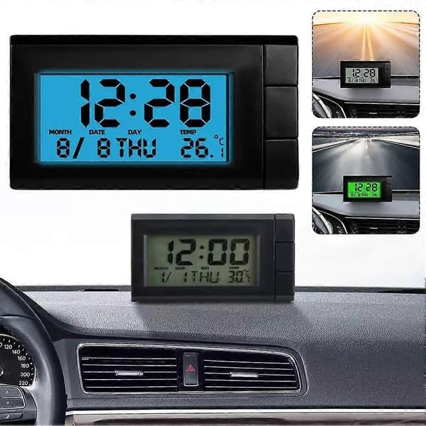 Digitalt Bilur Termometer Instrumentbræt Skrivebord LCD Display Auto Interiør Dekor-Perfekt Red