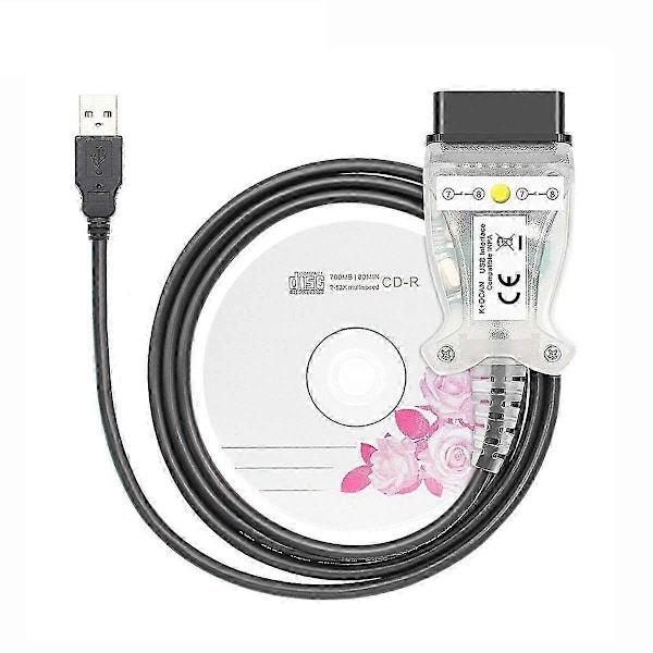 K+DCAN Chip Kompatibel med OBD2 Auto Bil Diagnostiske værktøjer Scanner Switch USB Interface Kabel K + DCAN Kompatibel med-Perfet