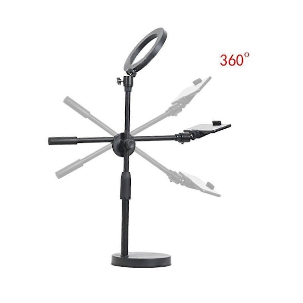 Højt Tripod Bordstativ og Telefonholder med Ring Light - Perfekt