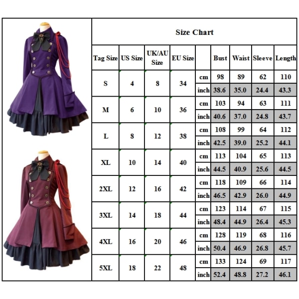 Lady Retro Bow Ruffle Dress Halloween Princess Retro Shirt Dress - Perfet bule XL