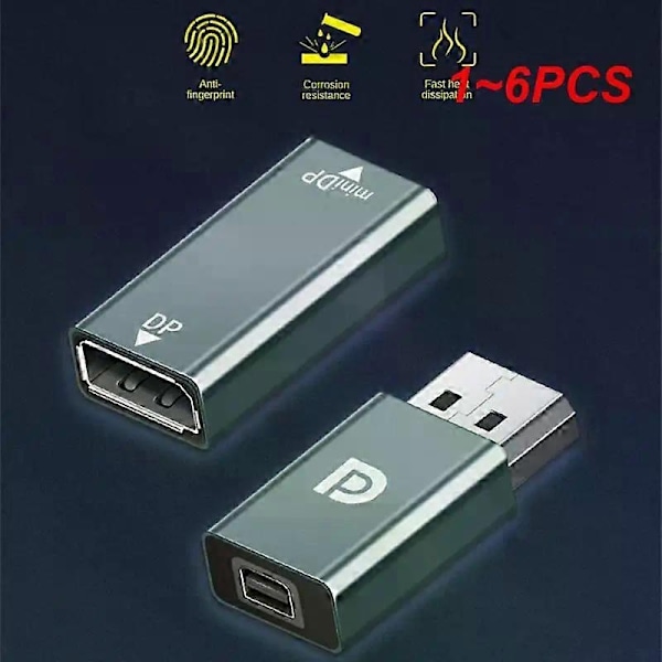 Alumiininen 4K Displayport Mini DP - HDMI-yhteensopiva adapteri 4K @60Hz 1080P Naaras-Uros Yhteensopiva PC:n Kannettavan Projektorin kanssa - Perfet Style A